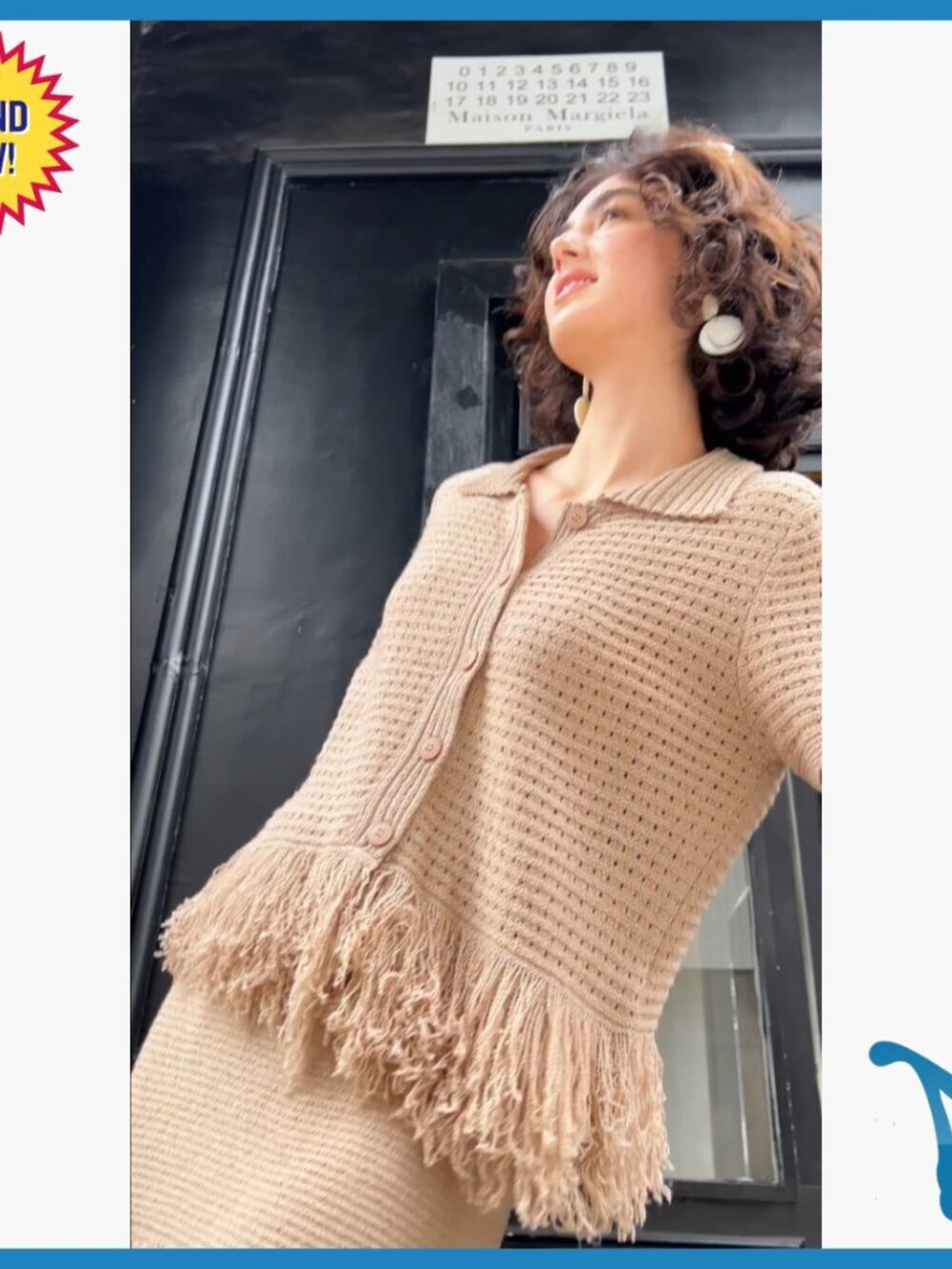 Crochet Button Sweater Fringe Skirt Set Summer Beach Cover Up - Picture 7 of 7